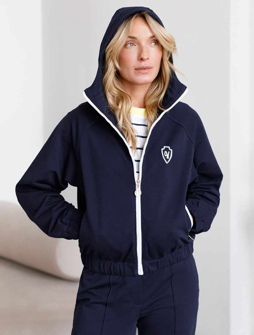 Худи на молнии из петельчатого футера двухнитки с эластаном без начеса