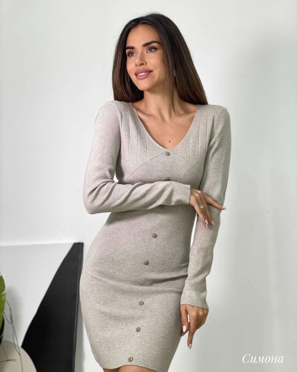 Платье Симона (бежевый) - Nadi bordo фото 2