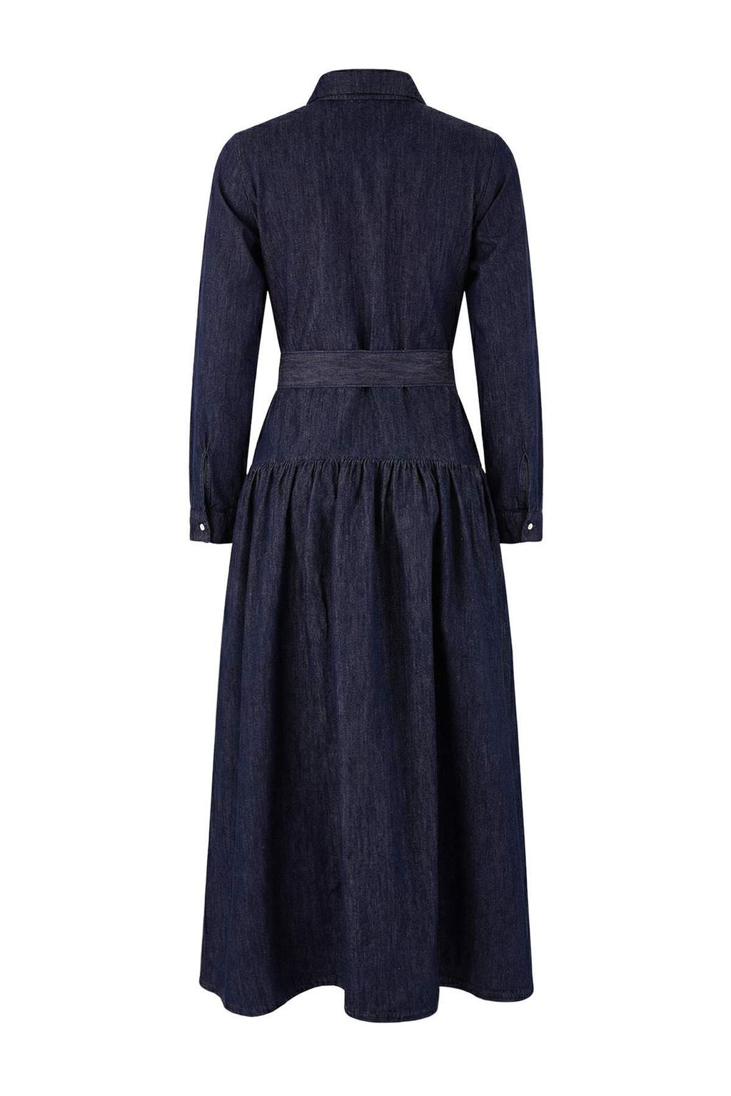 Koyu Mavi Kemerli Maxi Denim Elbise TWOSS26EL00030 - Trendyolmilla фото 2