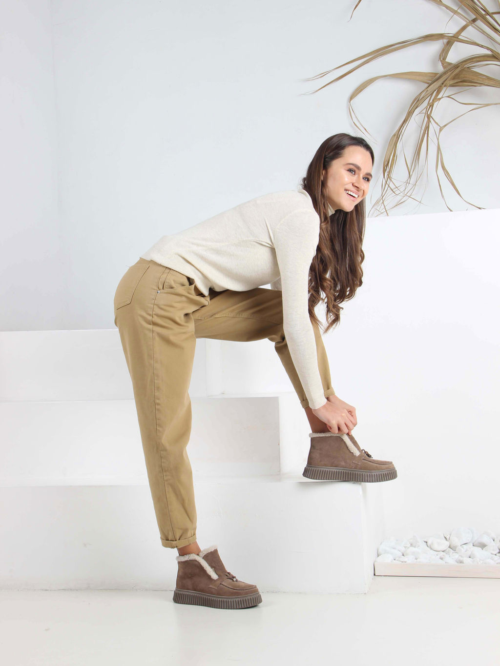 Ботинки EDART 307.от11 br. коричневый капучино замша/шерсть - Ed'art фото 8