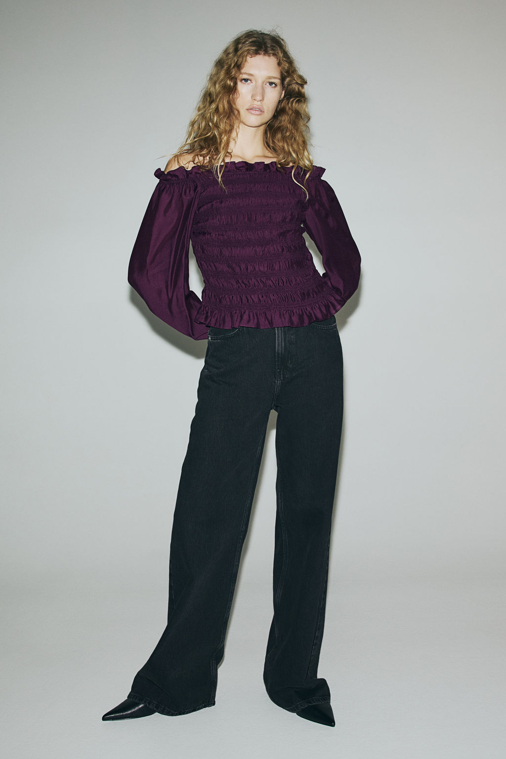 Blusa off-the-shoulder fruncida - H&m фото 5