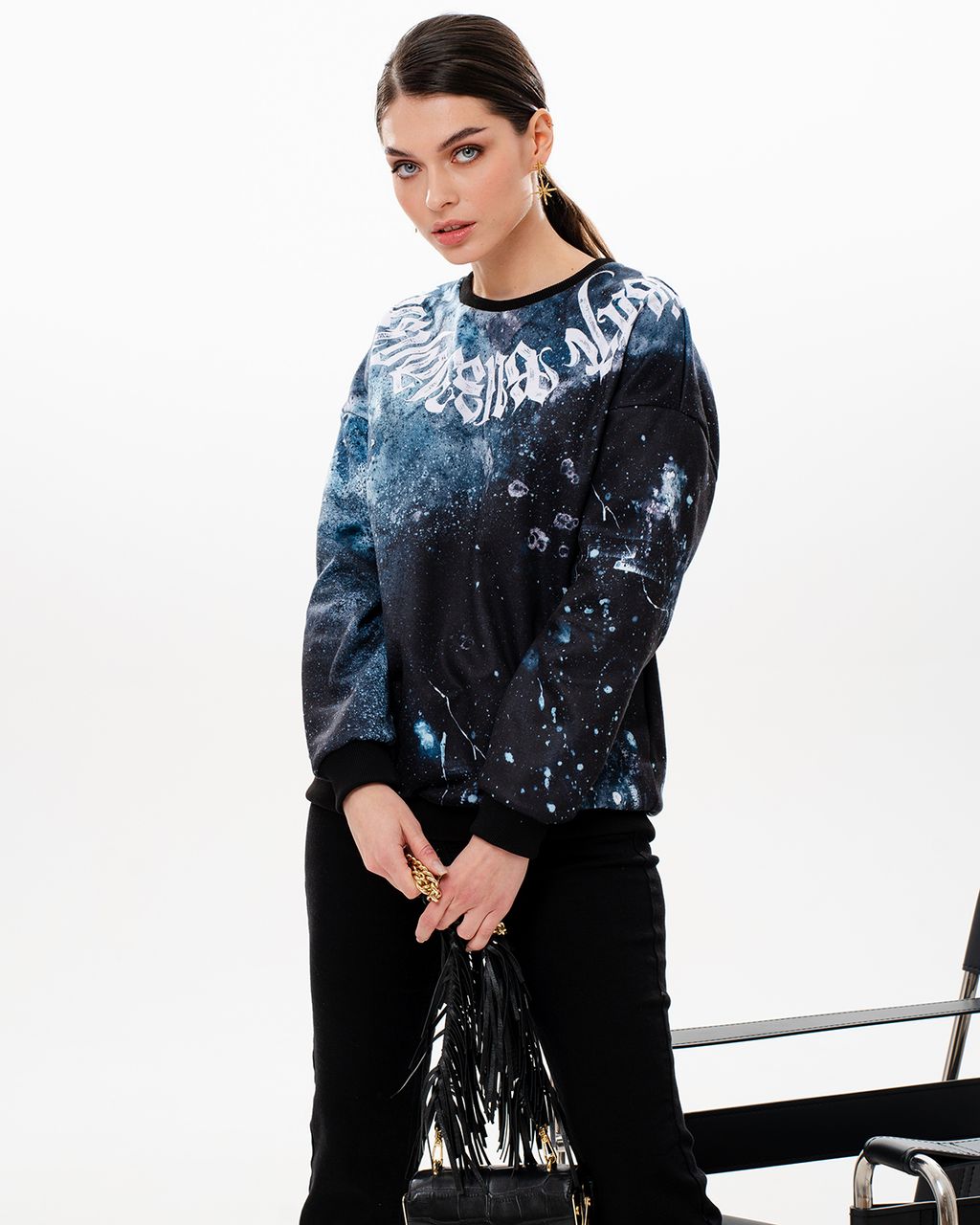 Удлиненный свитшот с принтом SNK008 - Sahar art lab фото 3