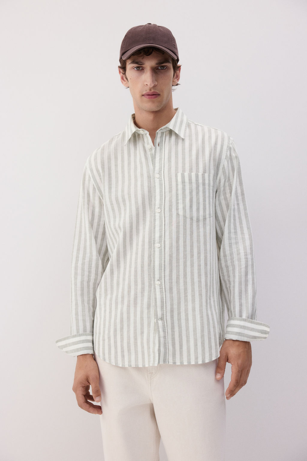 Camisa en mezcla de lino Regular Fit - H&m фото 9