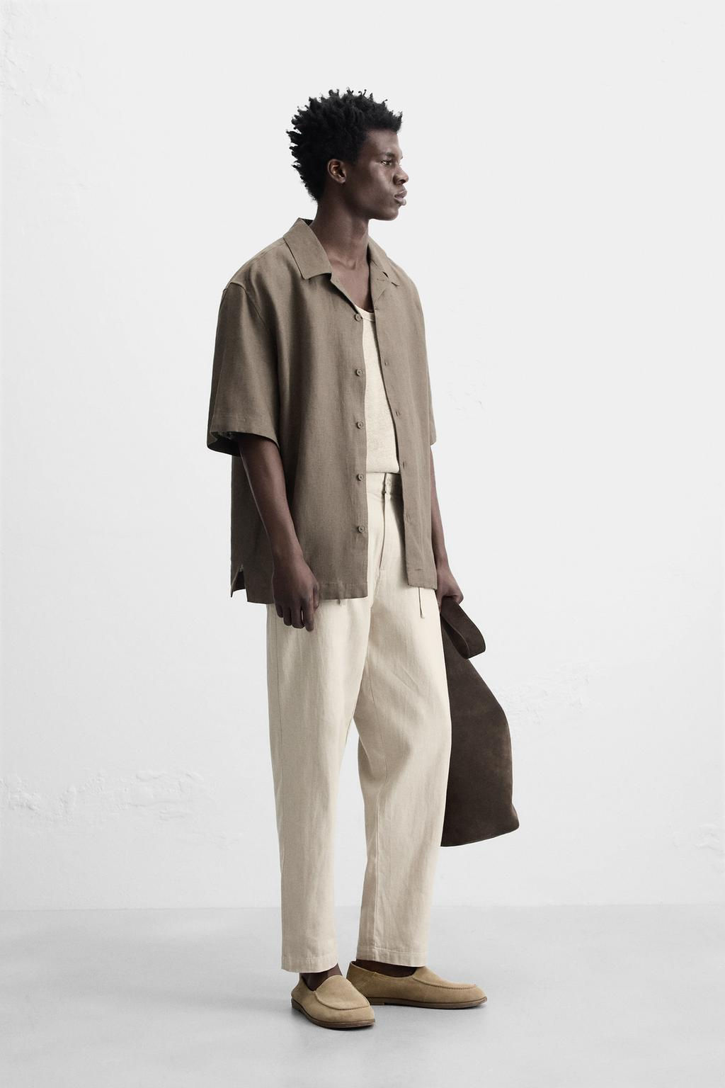 LINEN BLEND TROUSERS - Zara фото 5
