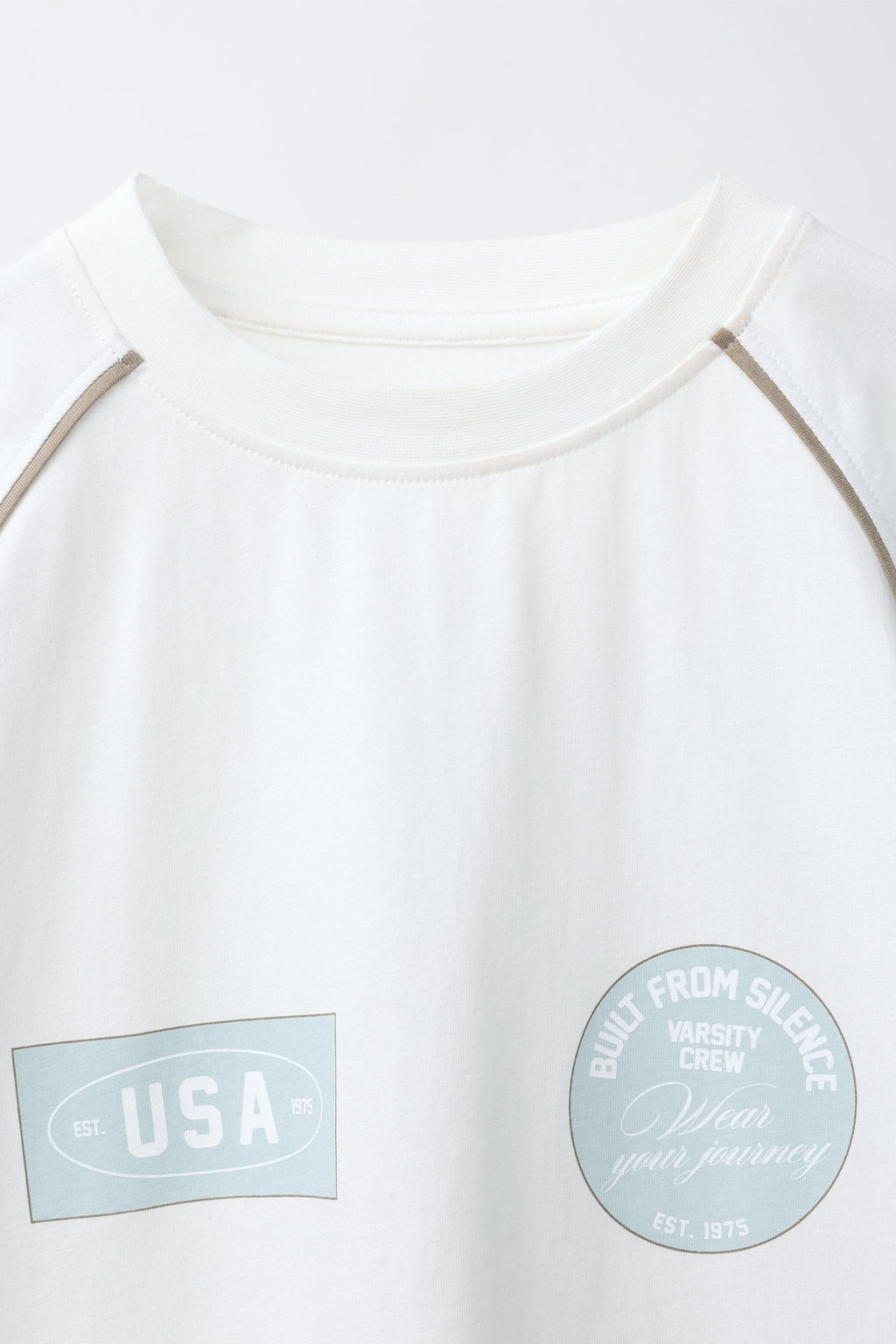 CAMISETA JOGGING MANGA RANGL?N / Blanco - Zara фото 5