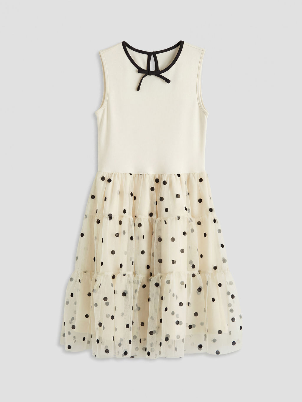 Bisiklet Yaka Puantiyeli K?z ?ocuk T?l Elbise