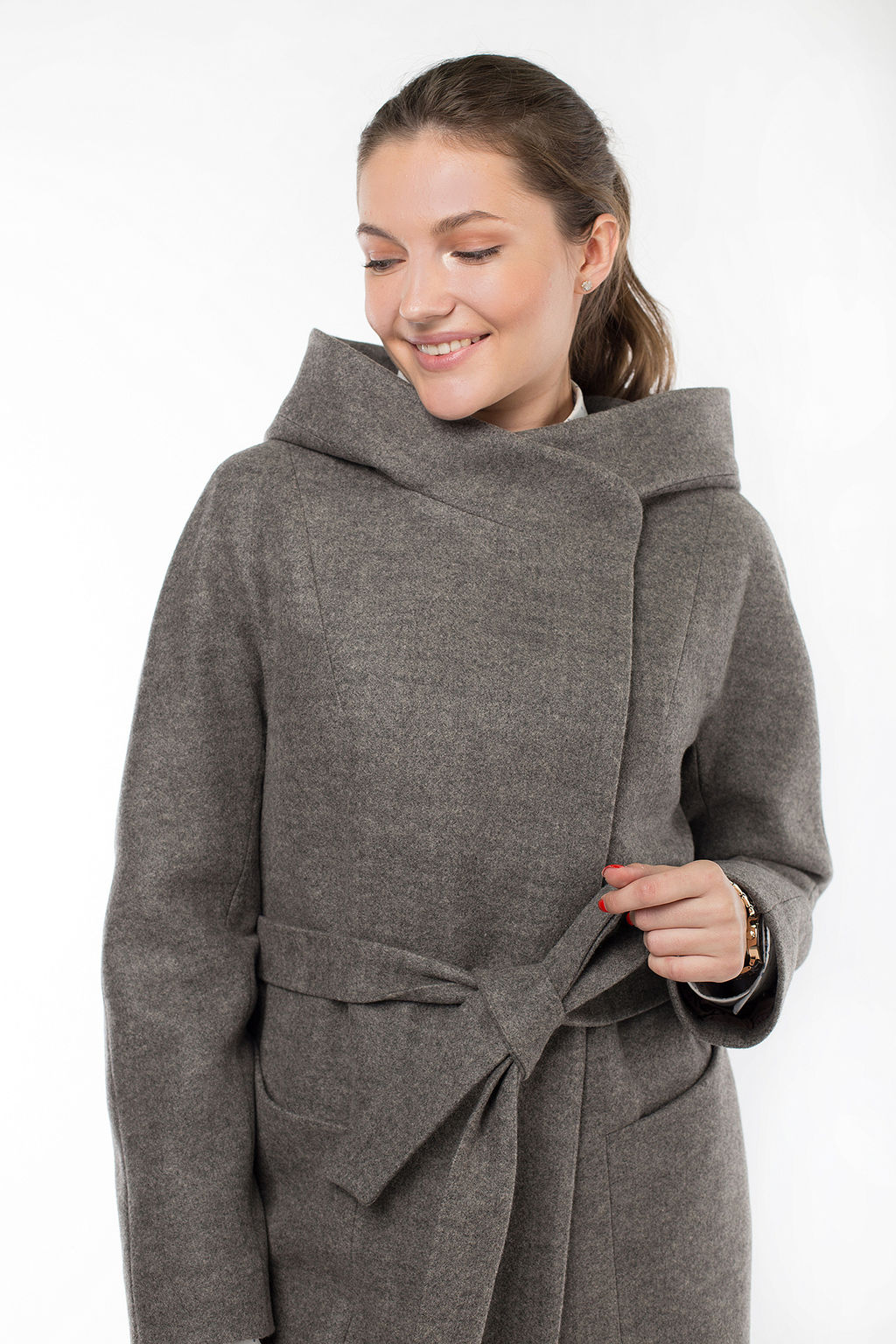 02-2935 Пальто женское утепленное (пояс)