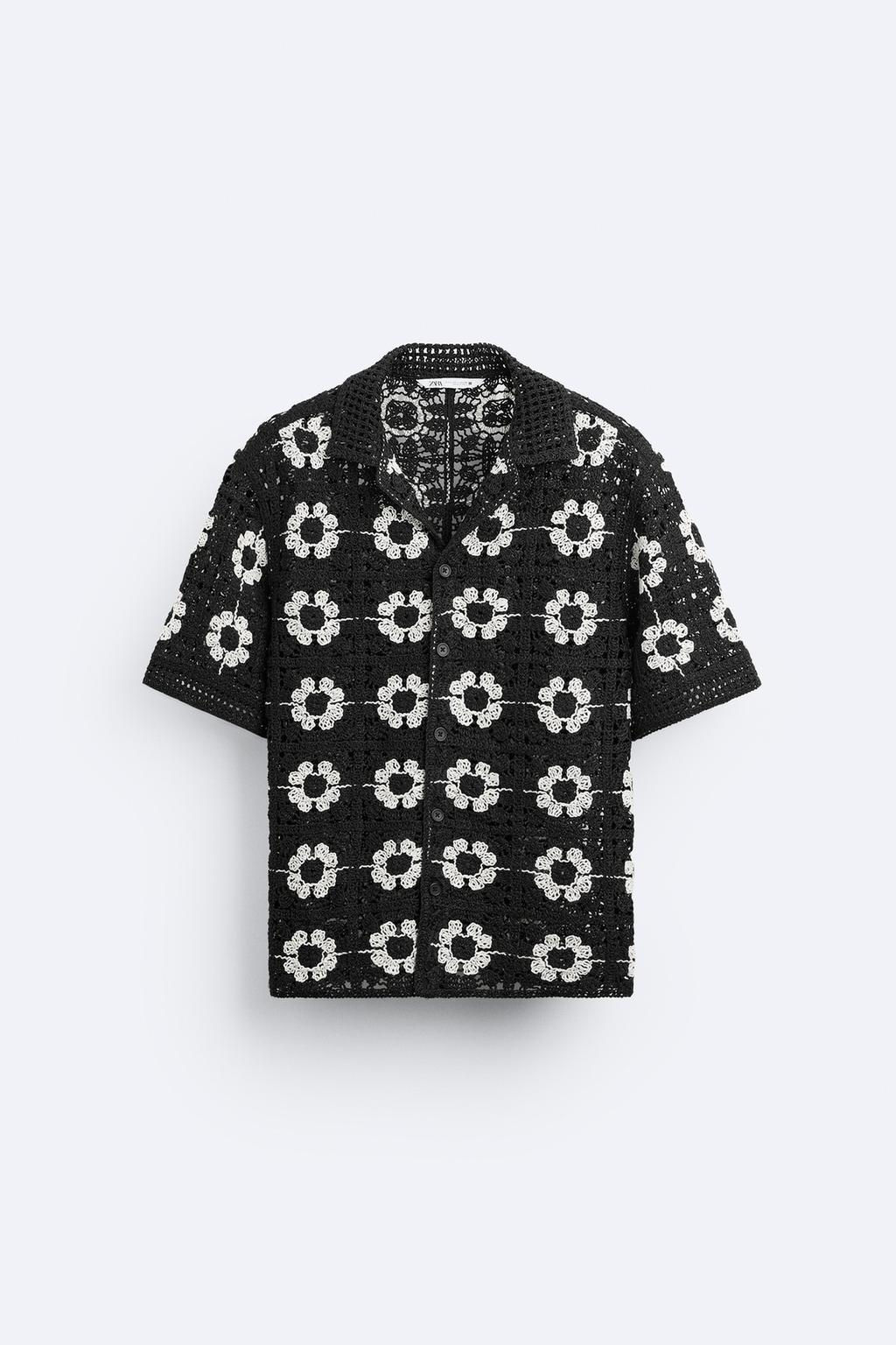 GEOMETRIC CROCHET SHIRT - Zara фото 6