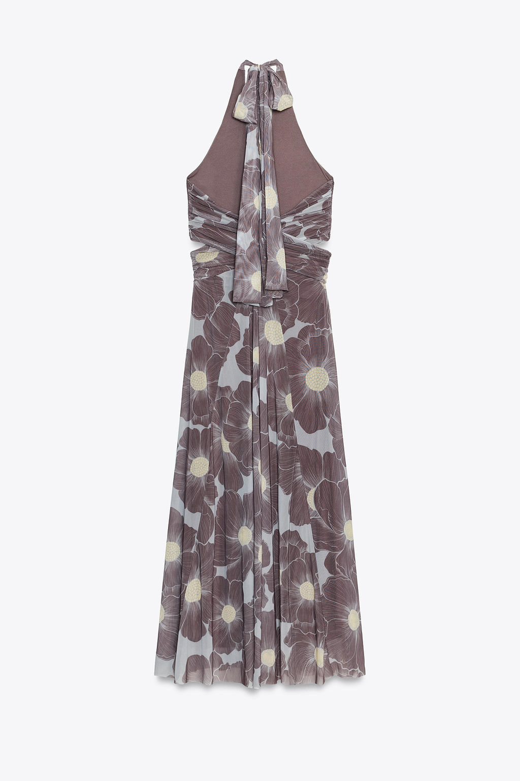 CUT-OUT PRINTED TULLE LONG DRESS - Zara фото 15