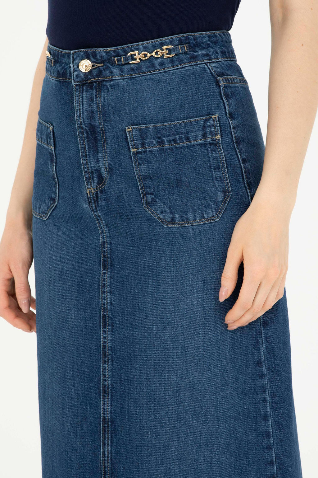 Женская синяя джинсовая юбка Неожиданная скидка в корзине - U.s. polo assn фото 12