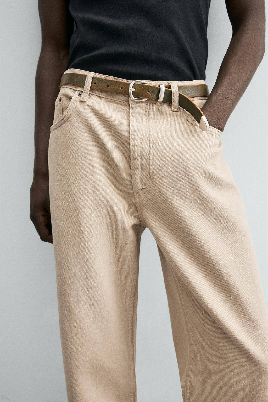 JEANS LIGEROS ALGOD?N - C??AMO / Beige vigor? - Zara фото 5