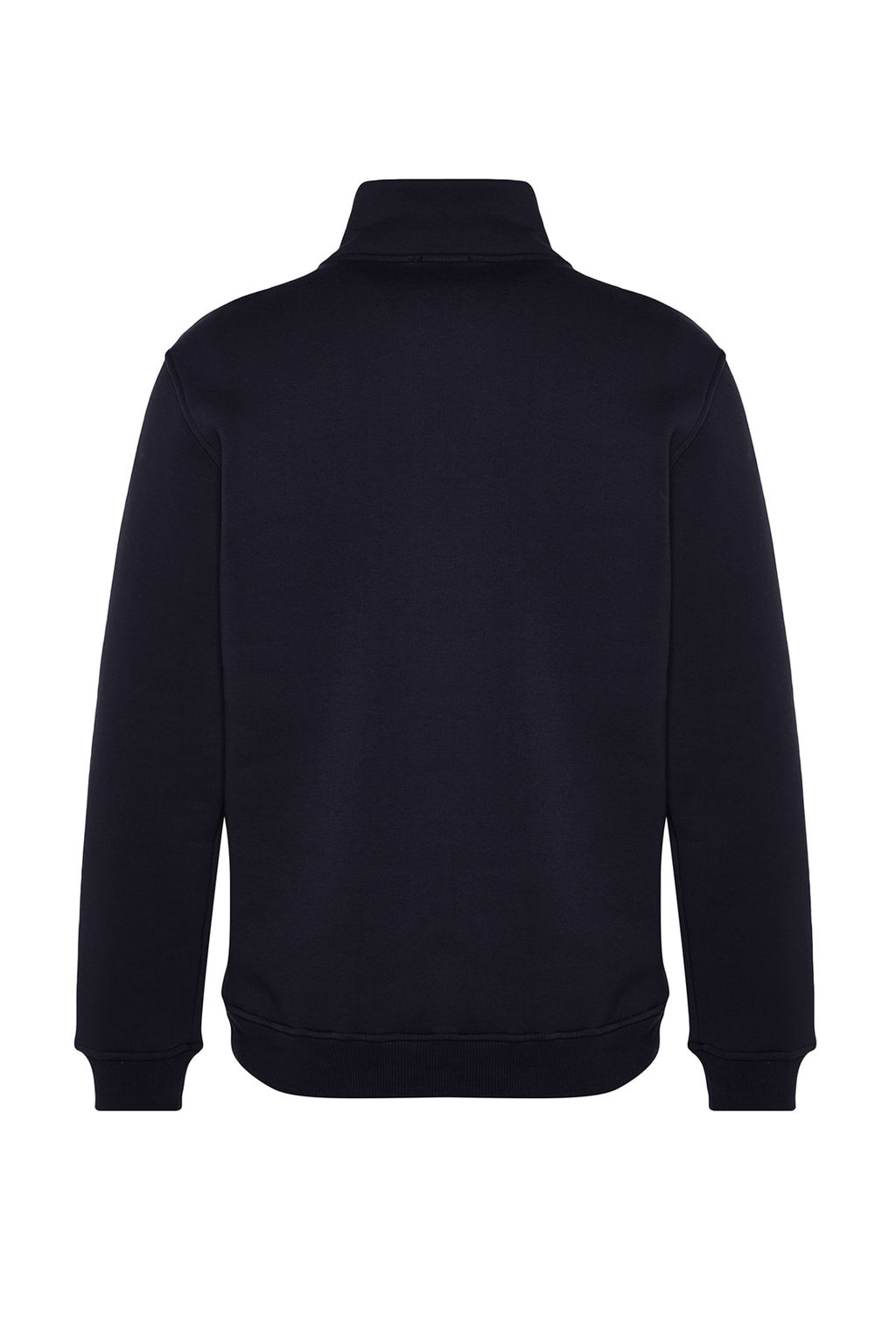 Lacivert Regular/Normal Kesim Dik Yaka Fermuarl? Pamuklu Basic Ici Polarl? Sweatshirt TMNAW24SW00041