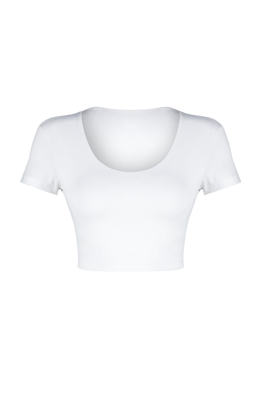 Trendyolmilla Beyaz 2 Katl? Ici Pedli Spor Sutyenli Crop Orme Spor Ust/Bluz THMSS24BZ00003