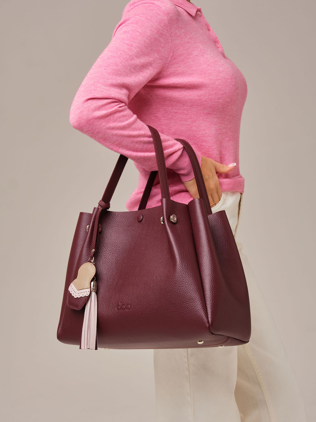 Кожаная сумка Vasilisa DBR 31210 зимняя вишня  фото 8