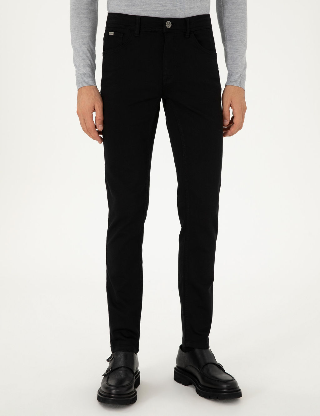 Черные джинсовые брюки узкого кроя - Cacharel фото 2