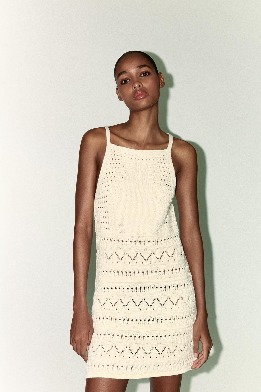 POINTELLE KNIT HALTER MINI DRESS - Zara фото 9