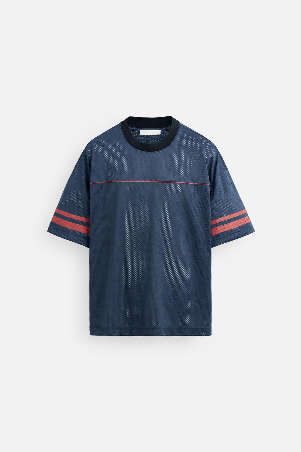 NUMBERED MESH TEXTURED T-SHIRT - Zara фото 8