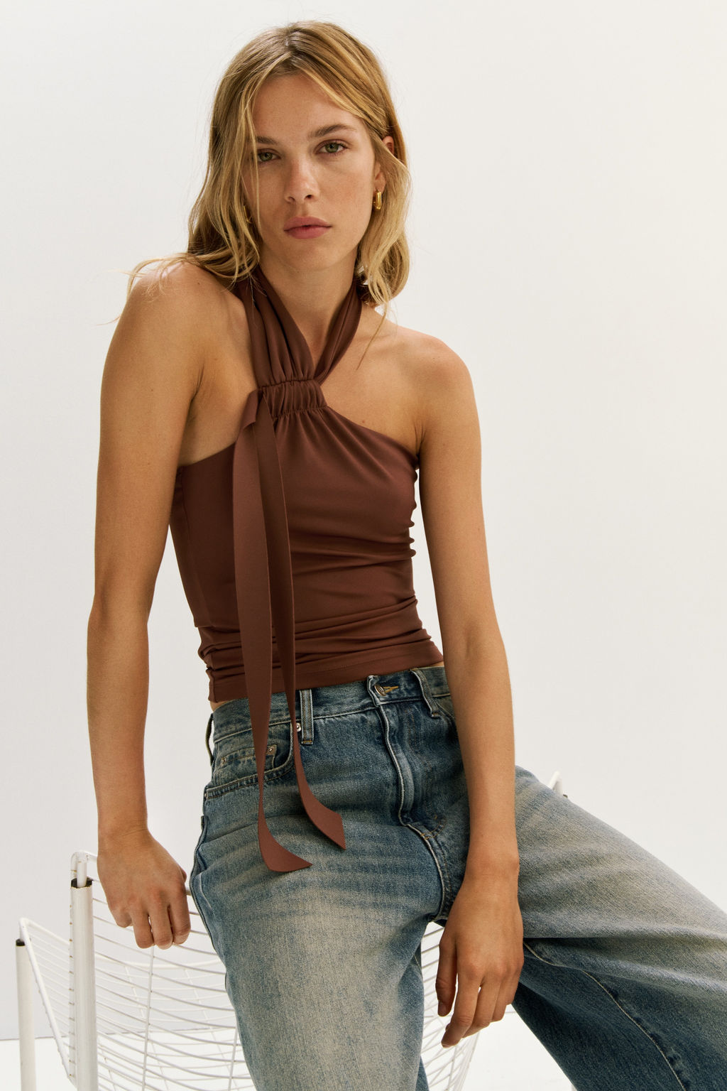 Top halter con lazada - H&m фото 5
