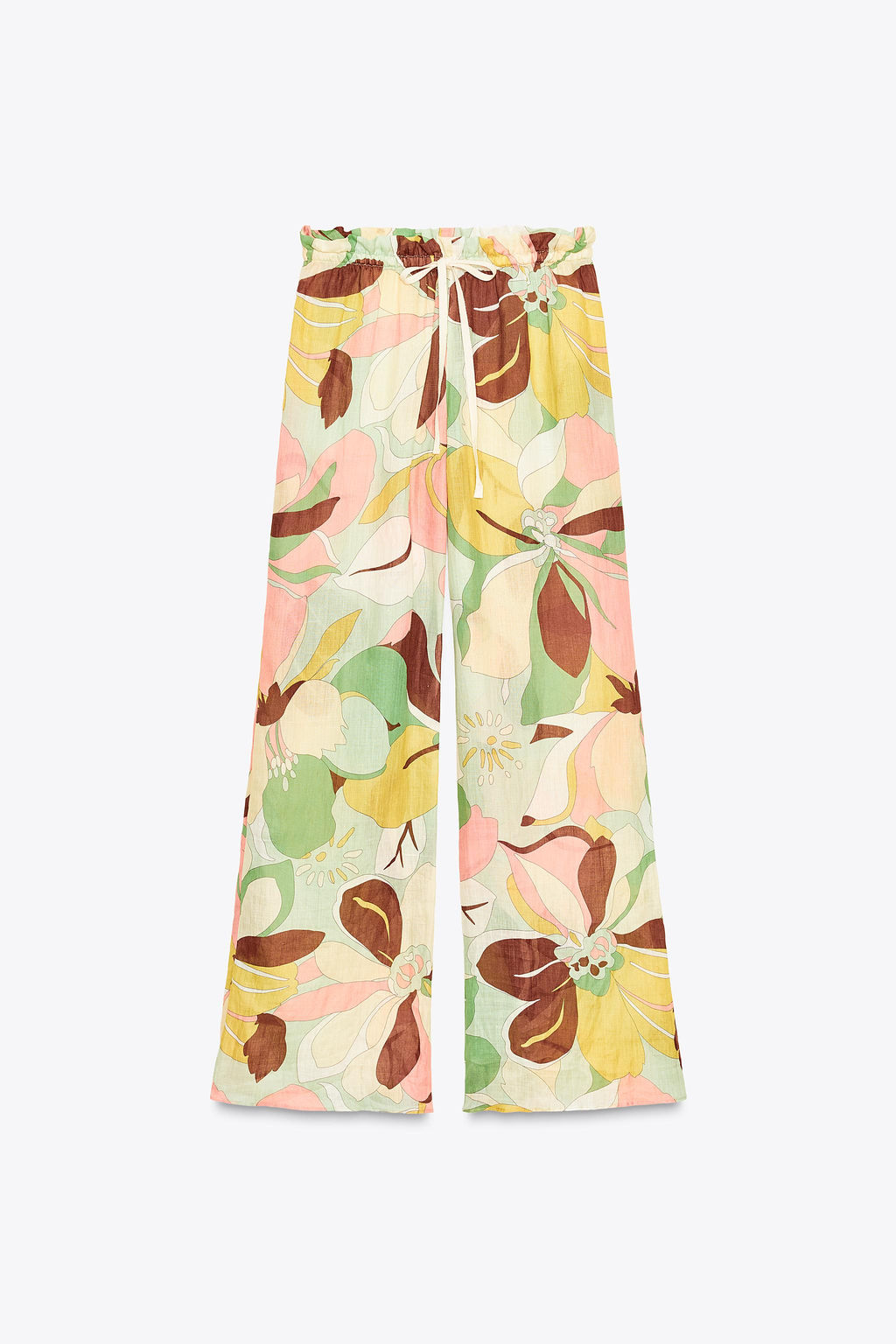 ZW COLLECTION RAMIE FLORAL PRINT TROUSERS - Zara фото 8