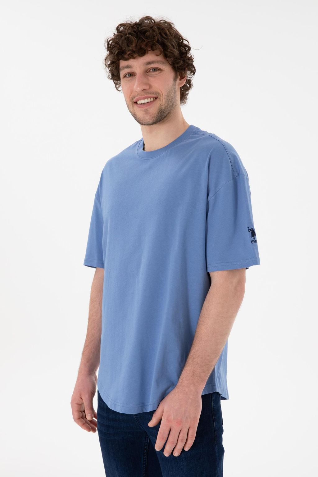 Erkek Long Fit Bisiklet Yaka Koyu Mavi Basic Ti__rt Sepette S_rpriz _ndirim - U.s. polo assn фото 4