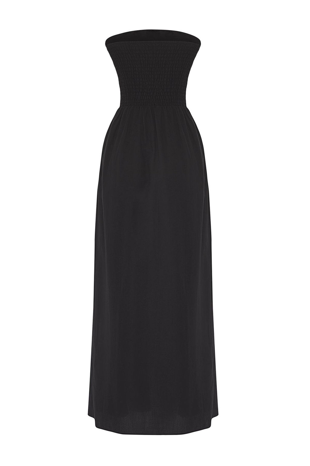 Trendyolmilla Cini Desenli Straplez Maxi Dokuma %100 Pamuk Plaj Elbisesi TBESS25EL00093  фото 6