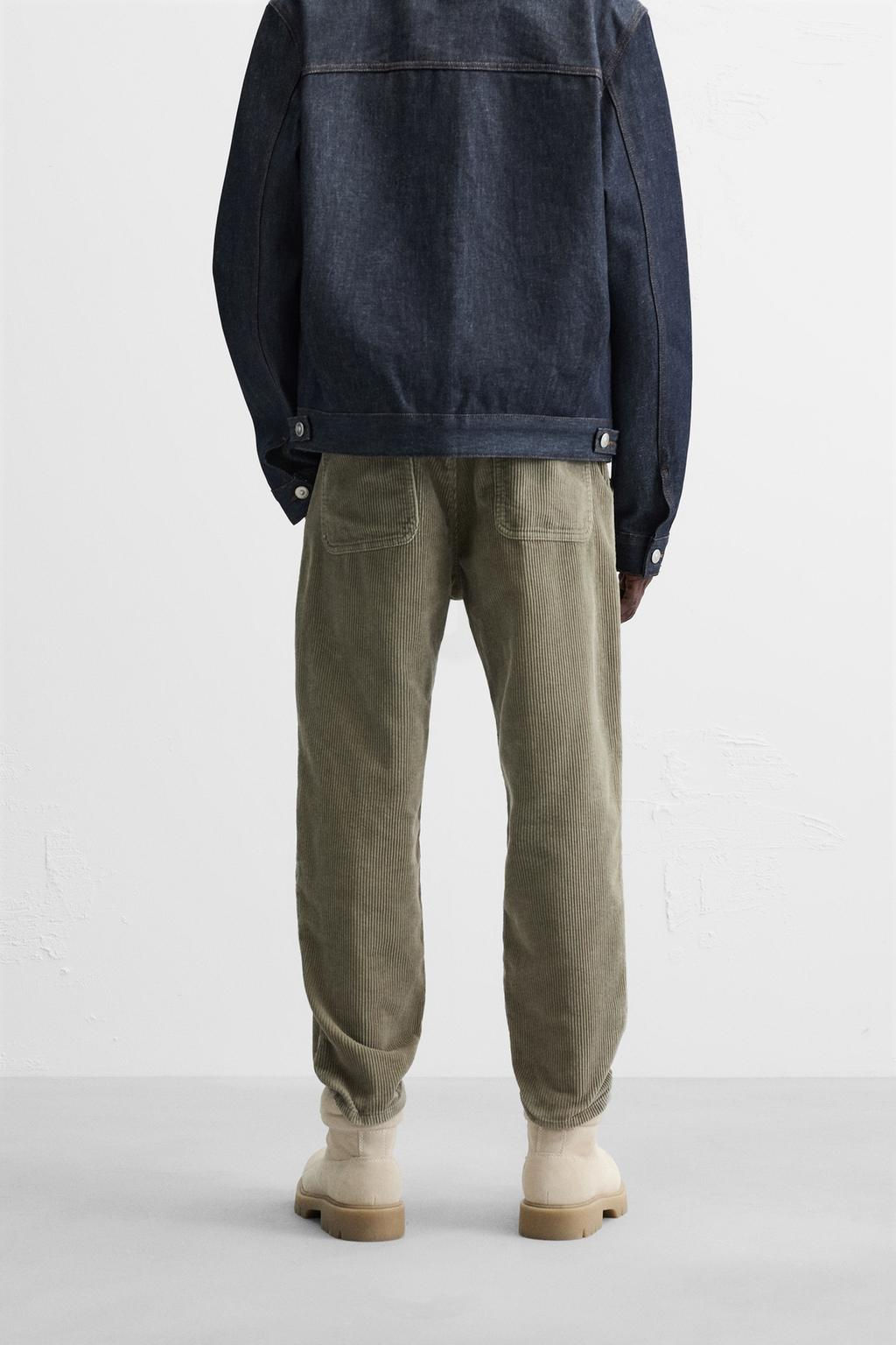 CORDUROY CARROT FIT TROUSERS - Zara фото 12
