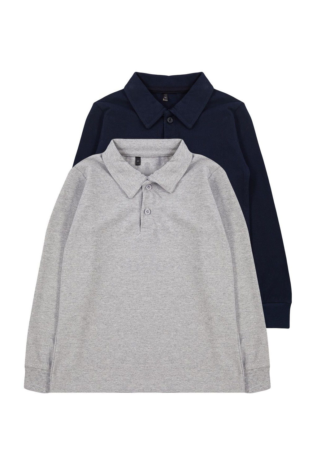 Beyaz 3lu Paket Unisex Mevsimlik Polo Yaka Uzun Kollu Orme T-Shirt TKDAW25TS00004 - Trendyolmilla фото 11