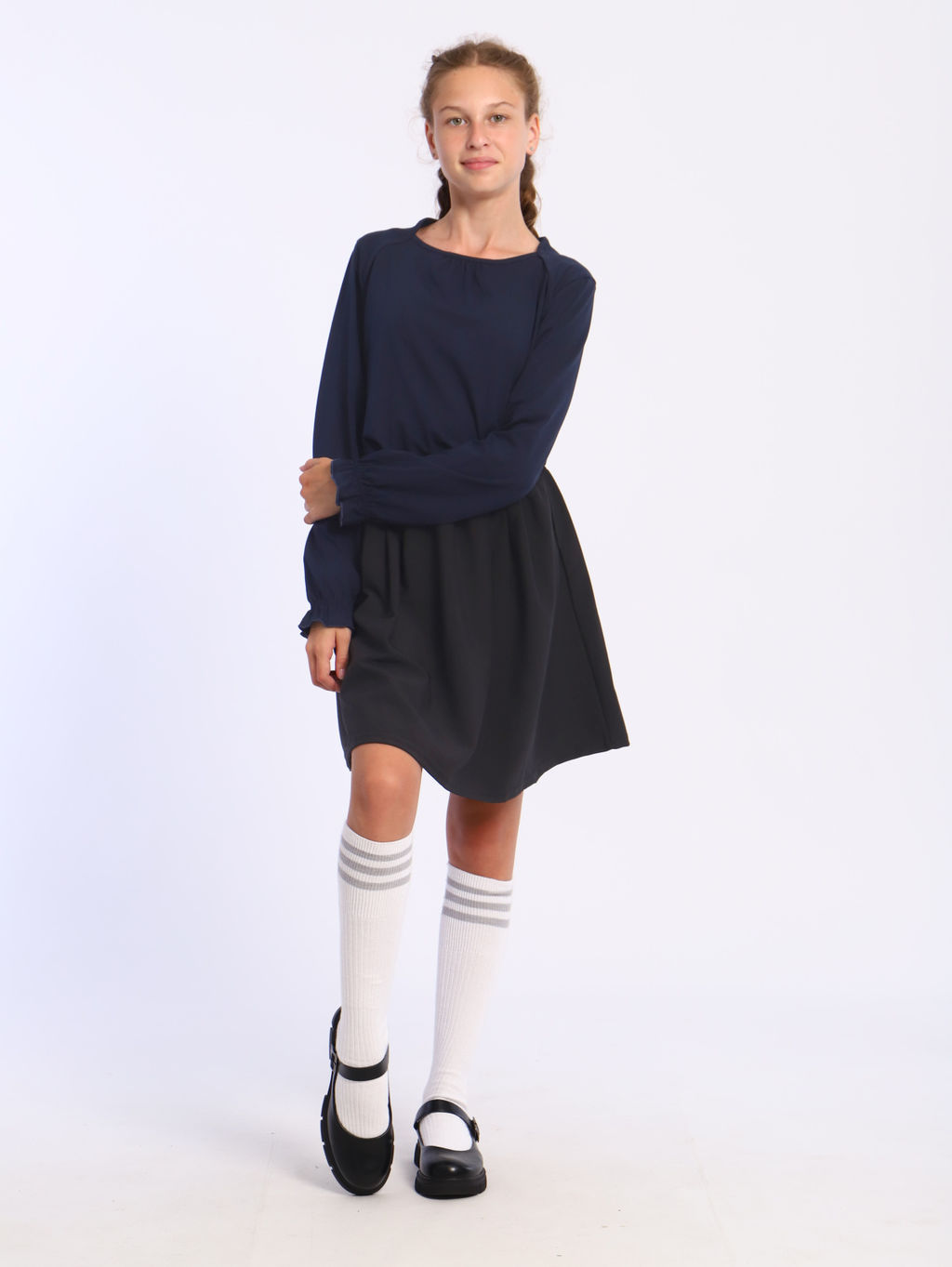 Лонгслив Анечка серо-голубой Ладошки  фото 42