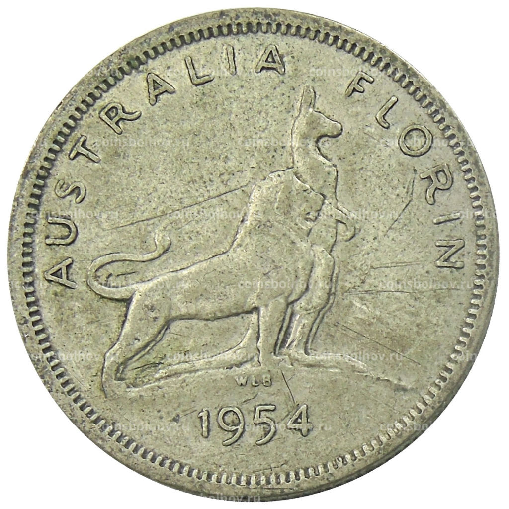 1 флорин (2 шиллинга) 1954 года Австралия  Королевский визит Елизаветы II