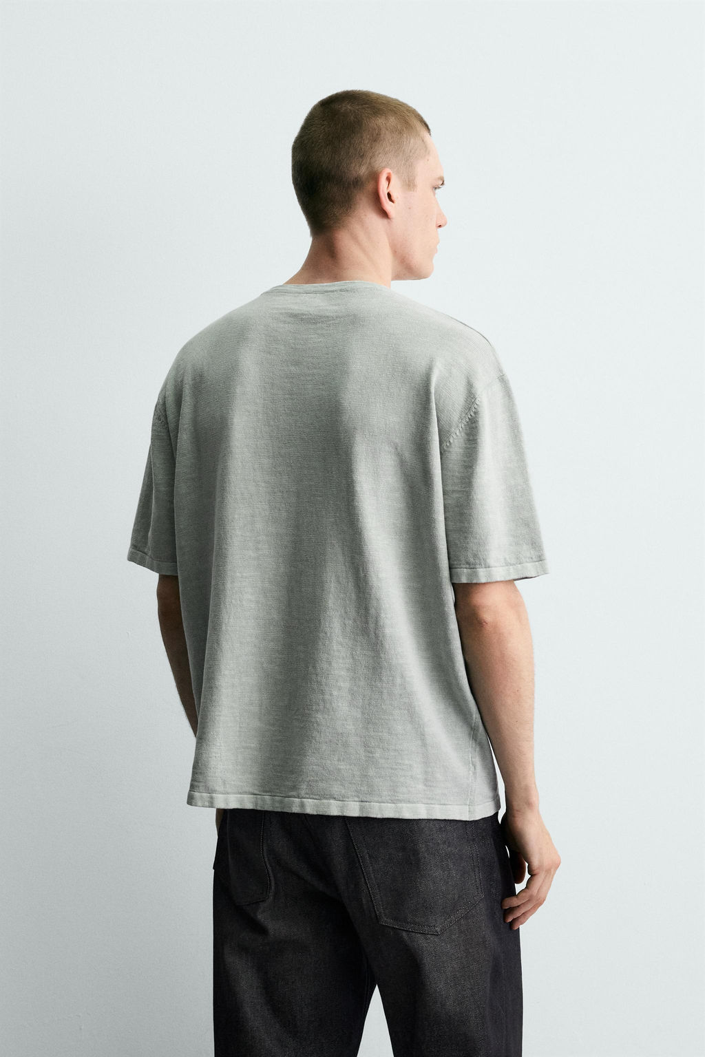 CAMISETA PUNTO ESTRUCTURA FLAM? / Azul claro - Zara фото 3