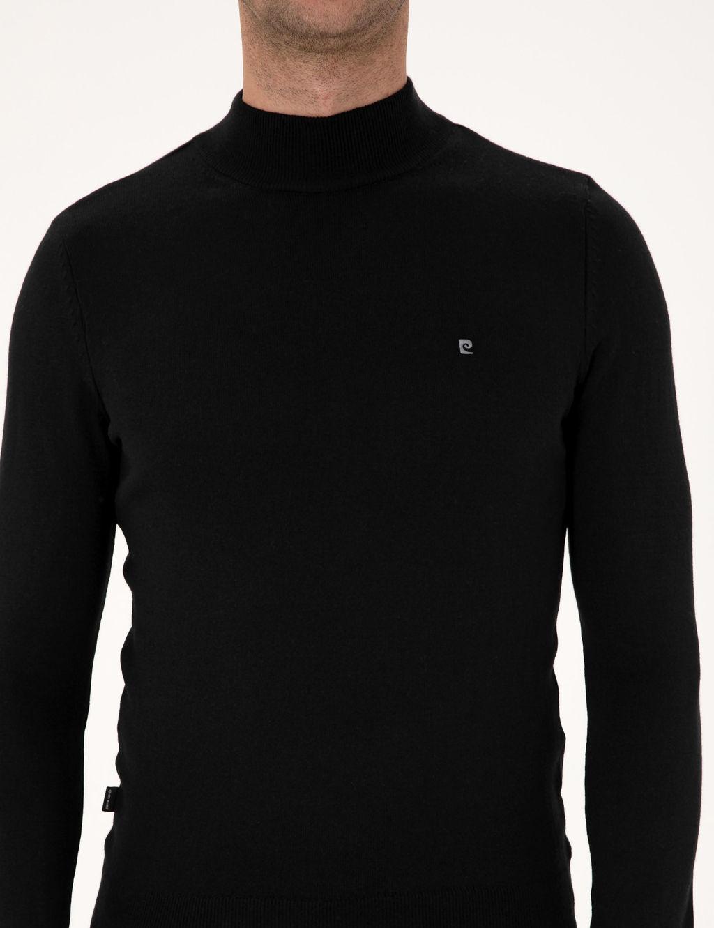 Siyah Slim Fit Yar_m Bal_k__ Yaka Basic Triko Kazak - Pierre cardin фото 6
