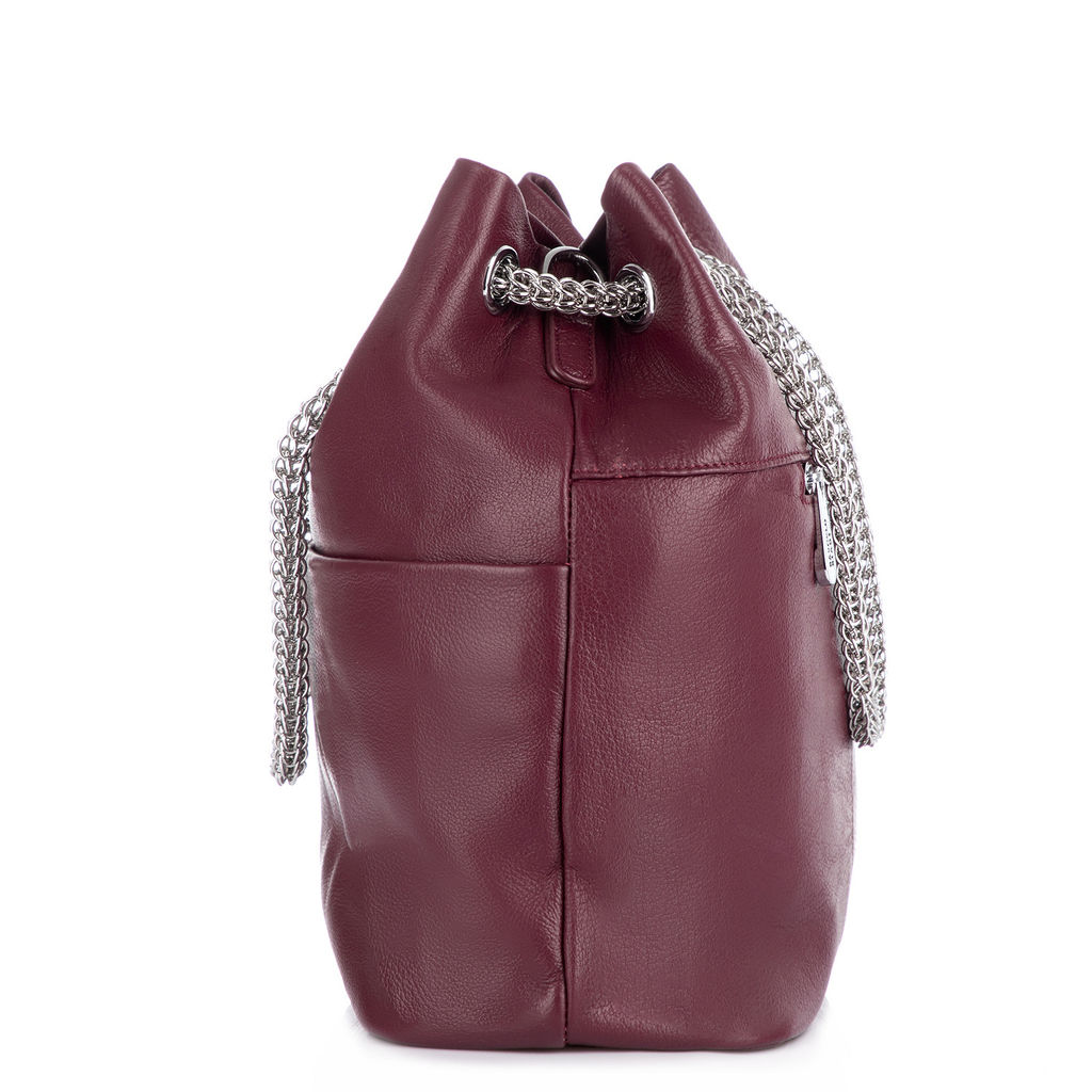 Y9810 claret, женская кожаная сумка "Chain strap" Barcelo Biagi