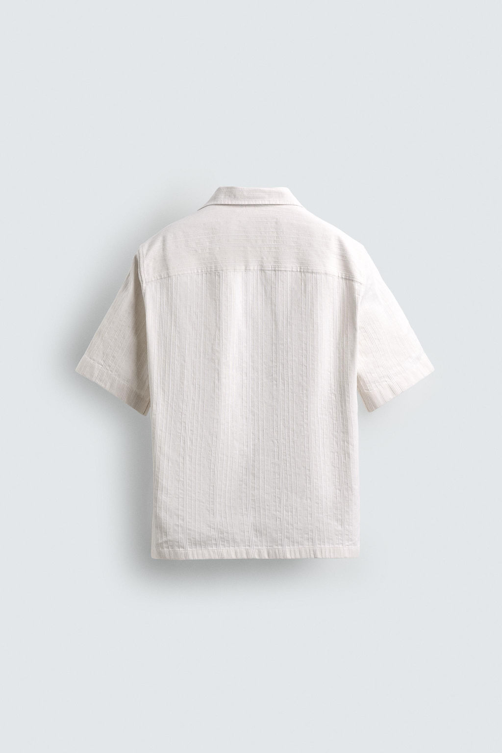 CAMISA RELAXED FIT JACQUARD RAYAS / crudo-blanco - Zara фото 9