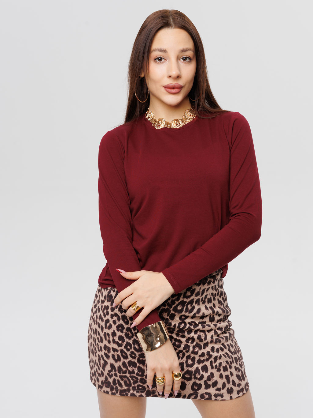 Женский лонгслив Lingeamo темно-бордовый ВК-26 (28) фото 5