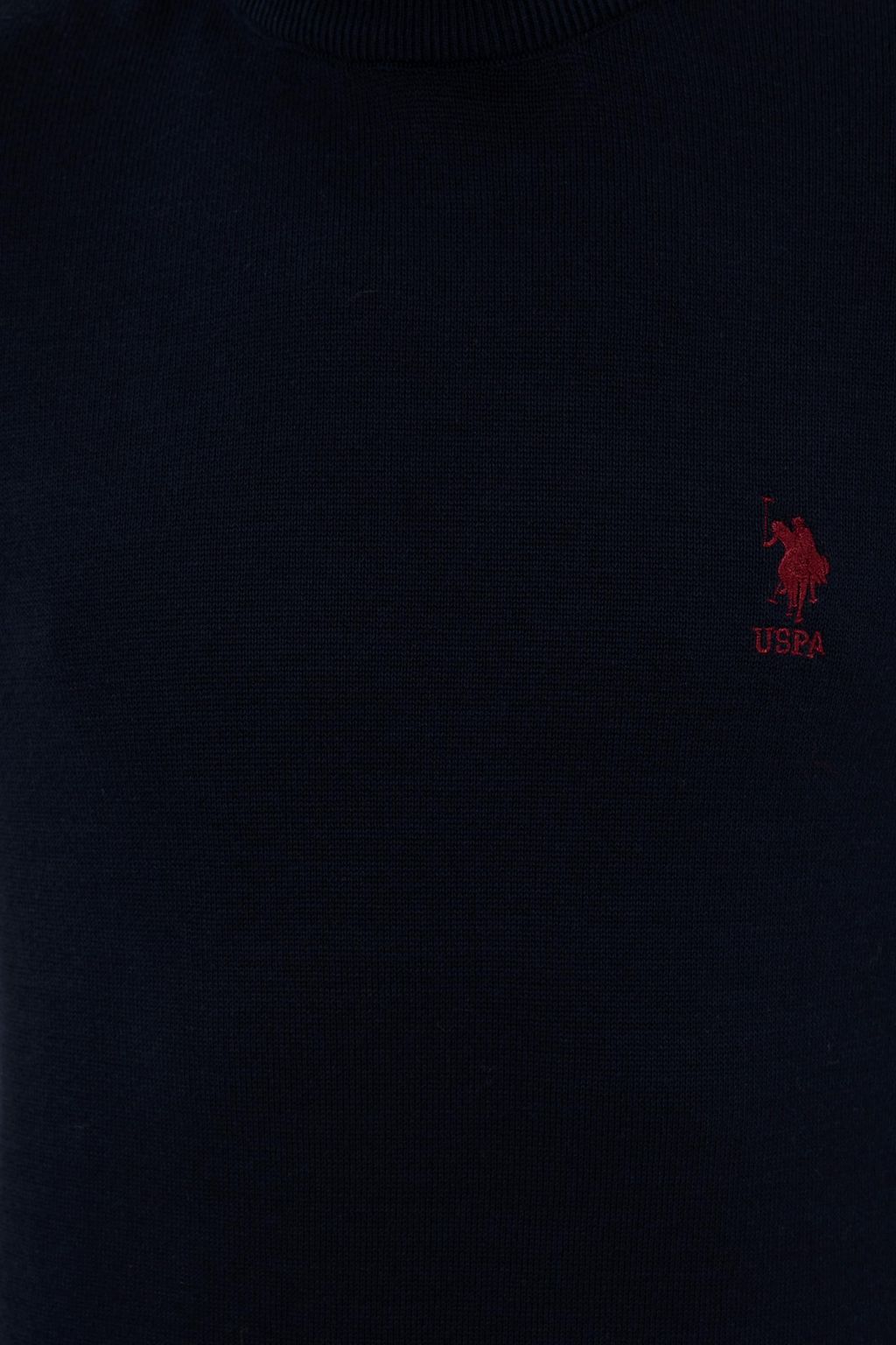 Мужской трикотажный свитер темно-синего цвета с высоким воротником Basic - U.s. polo assn фото 6