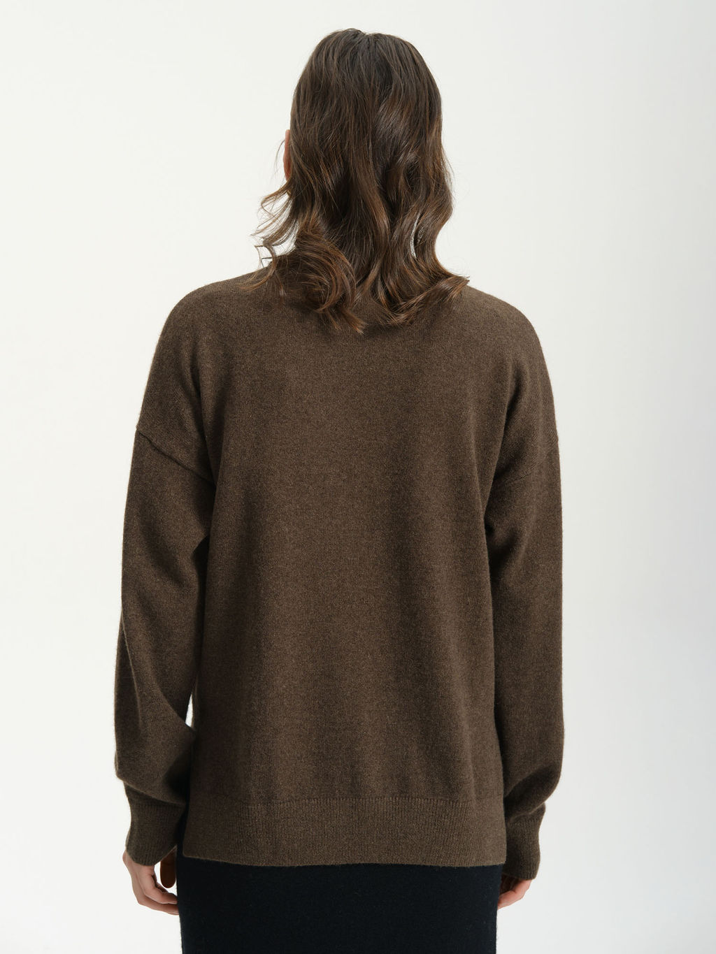 Джемпер из пуха яка 12161 коричневый