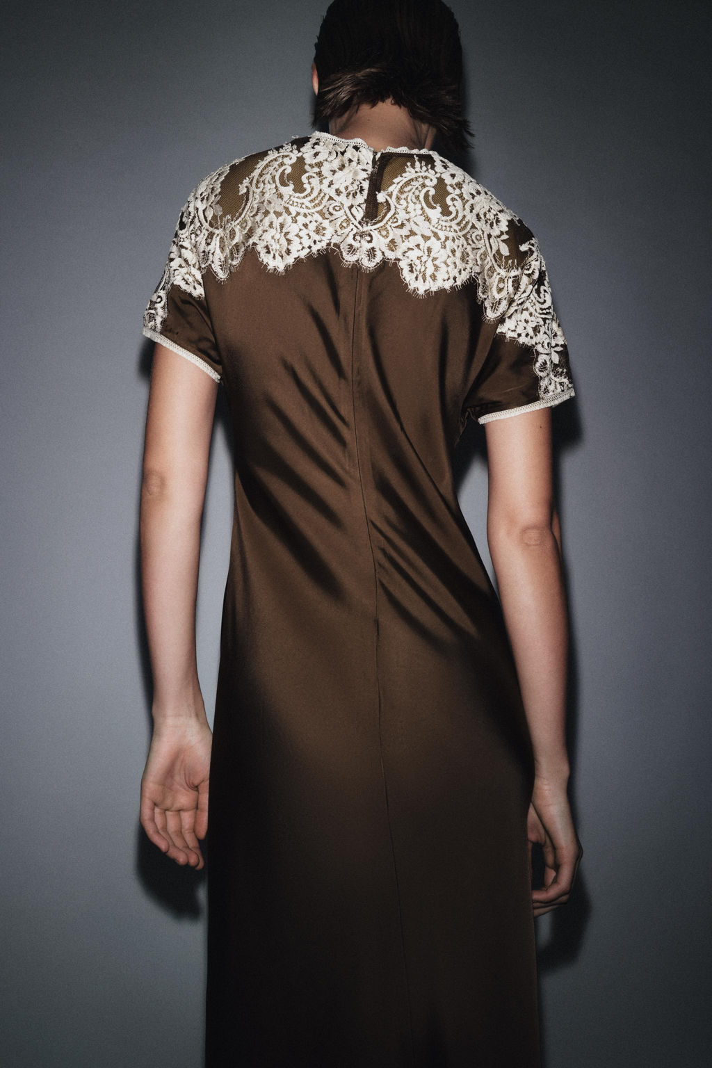 ZW COLLECTION LIMITED EDITION SATIN LACE DRESS - Zara фото 3
