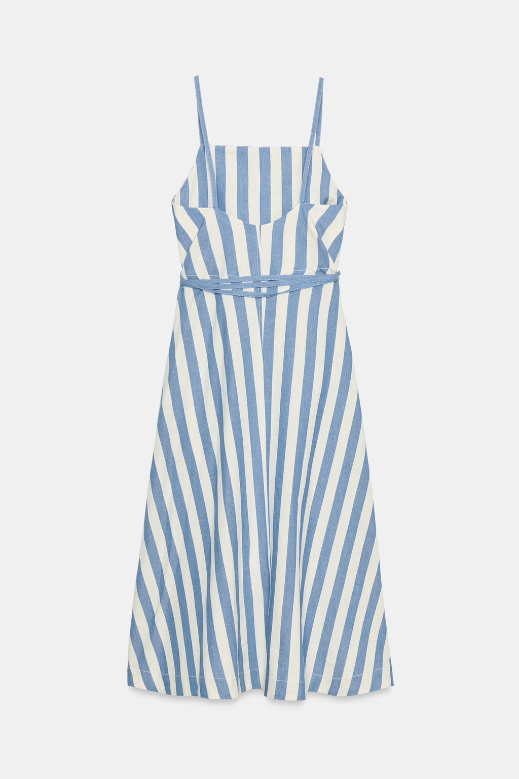 VESTIDO MIDI RAYAS ZW COLLECTION / Azul / Blanco - Zara фото 6