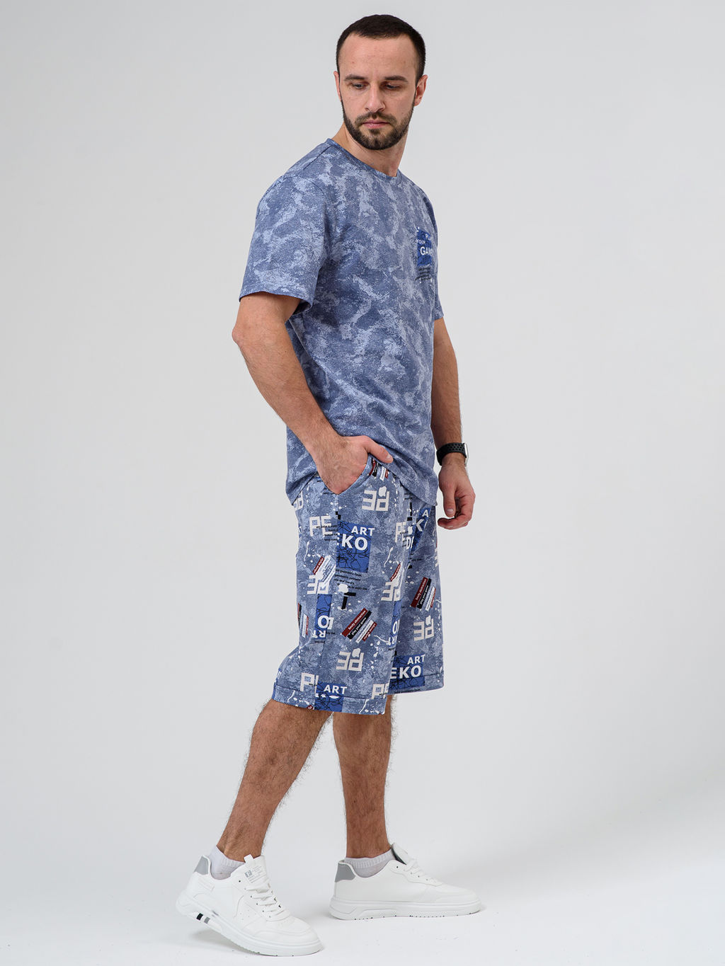 100% ХЛОПОК Комплект мужской "Техно" (бриджи)