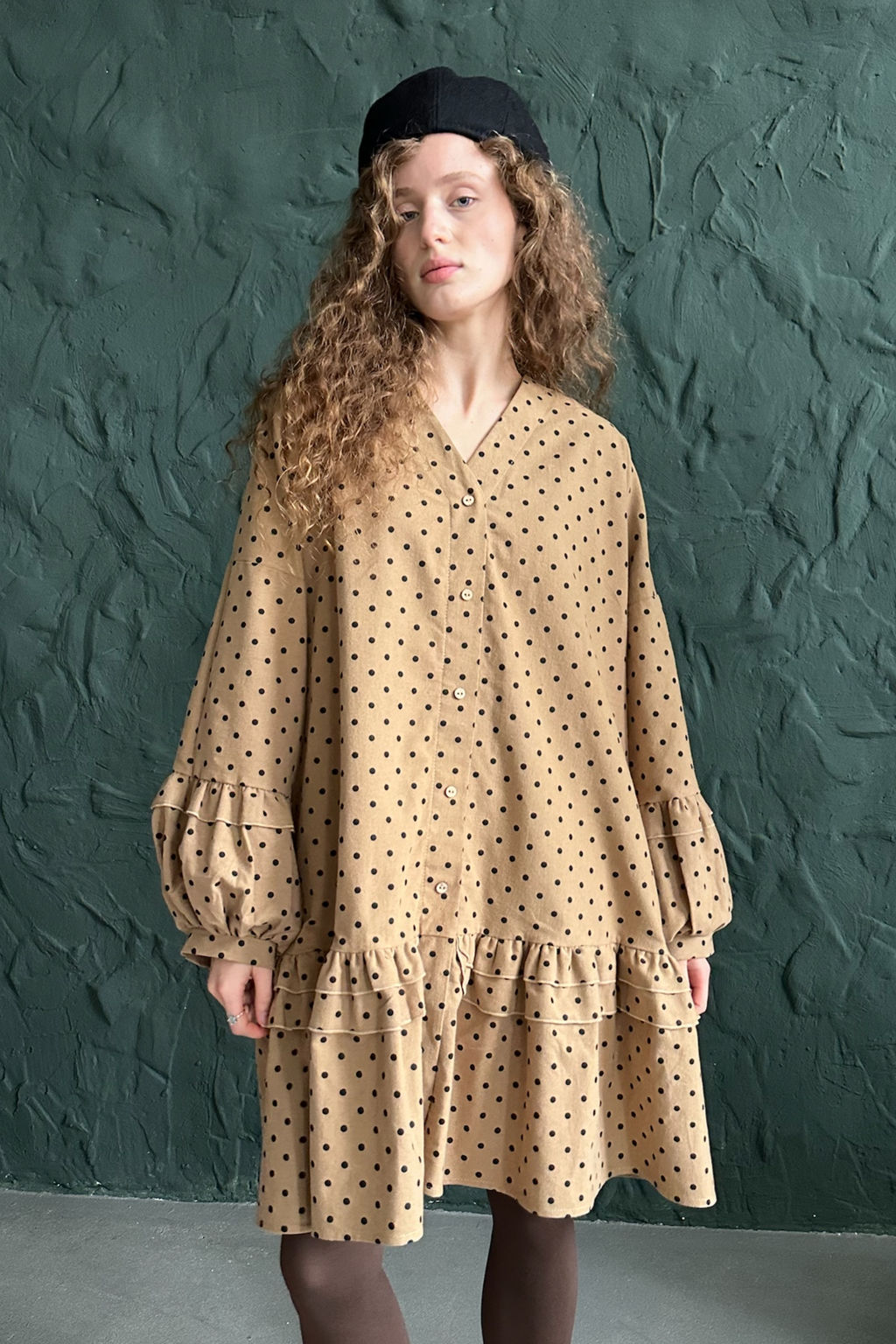 Платье женское COSY076/02/Бежевый, черный - M&G all natural фото 3