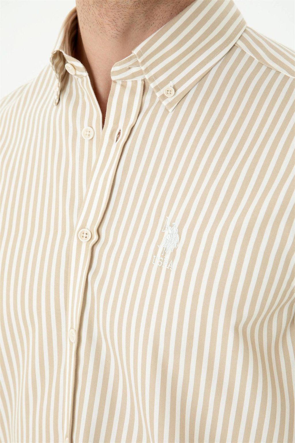 U. S. Polo Assn Мужская рубашка с длинным рукавом Stone - U.s. polo assn фото 7