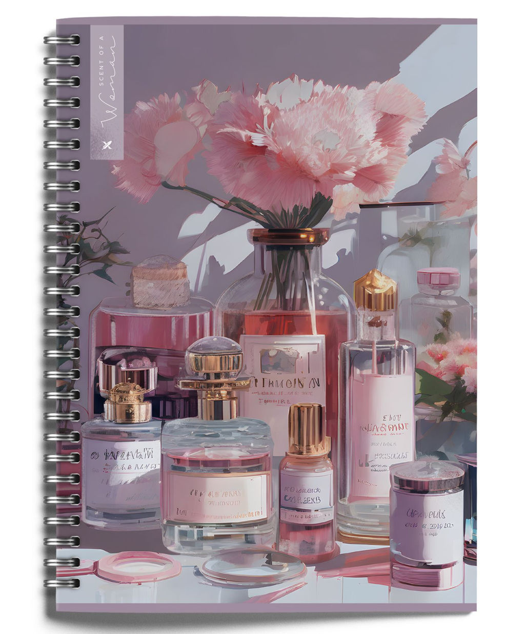 Тетрадь 80 л. А4 клетка, на гребне, LOREX SCENT OF A WOMAN офсет, мелованный картон, soft touch, выборочный УФ-лак, запечатка форзаца - Buro фото 4