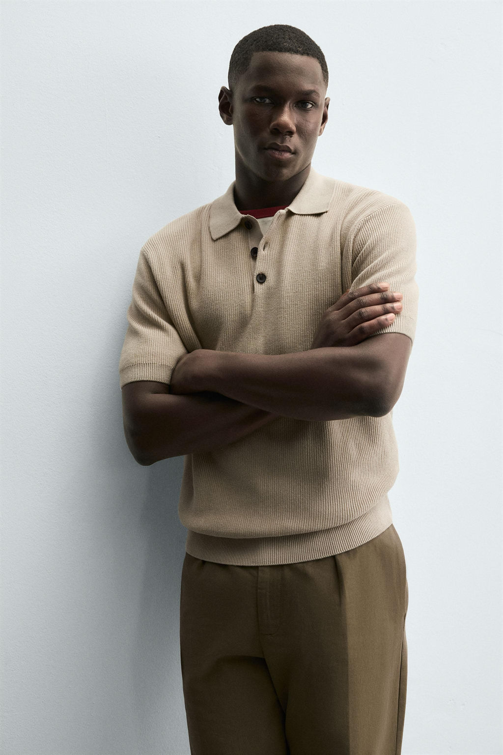 PURL KNIT POLO SHIRT - Zara фото 6