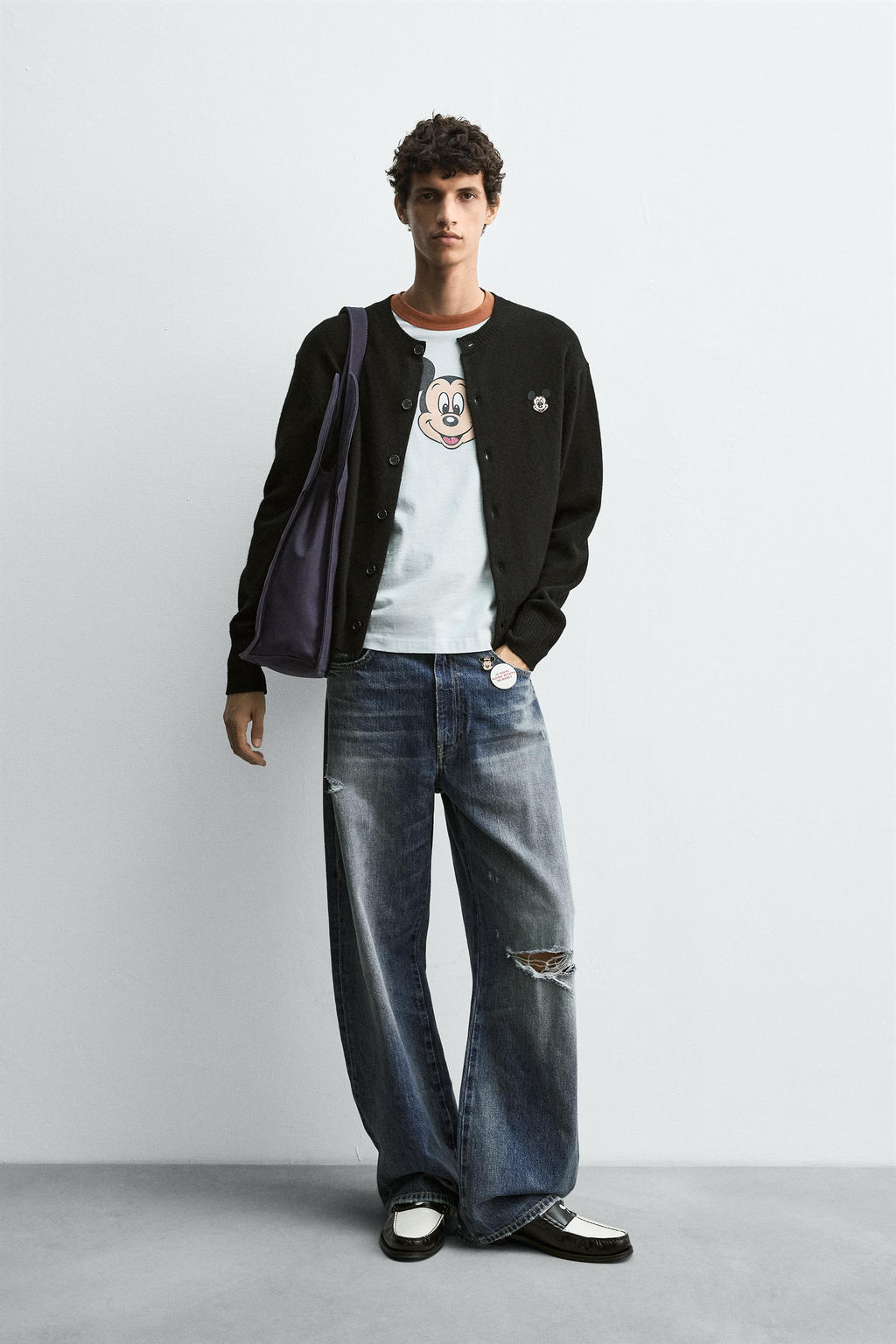 MICKEY MOUSE PATCH CARDIGAN HARRY LAMBERT FOR ZARA X DISNEY