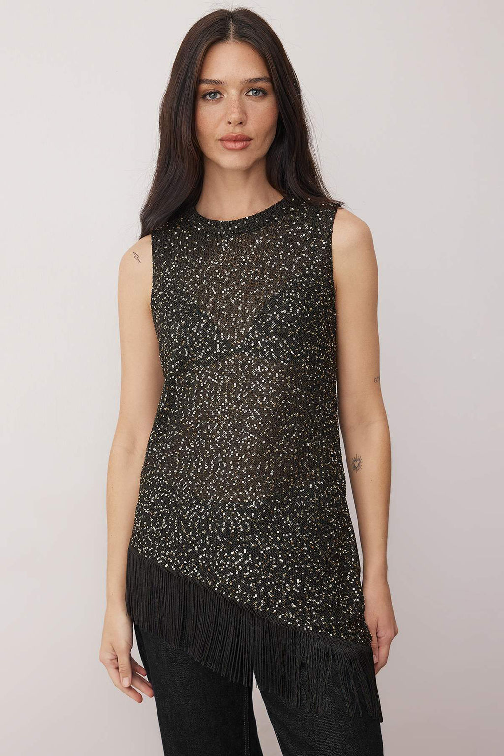 Siyah Pul Payetli Puskul Detayl? Triko Ince Bluz TWOAW26BZ00359 - Trendyolmilla фото 2