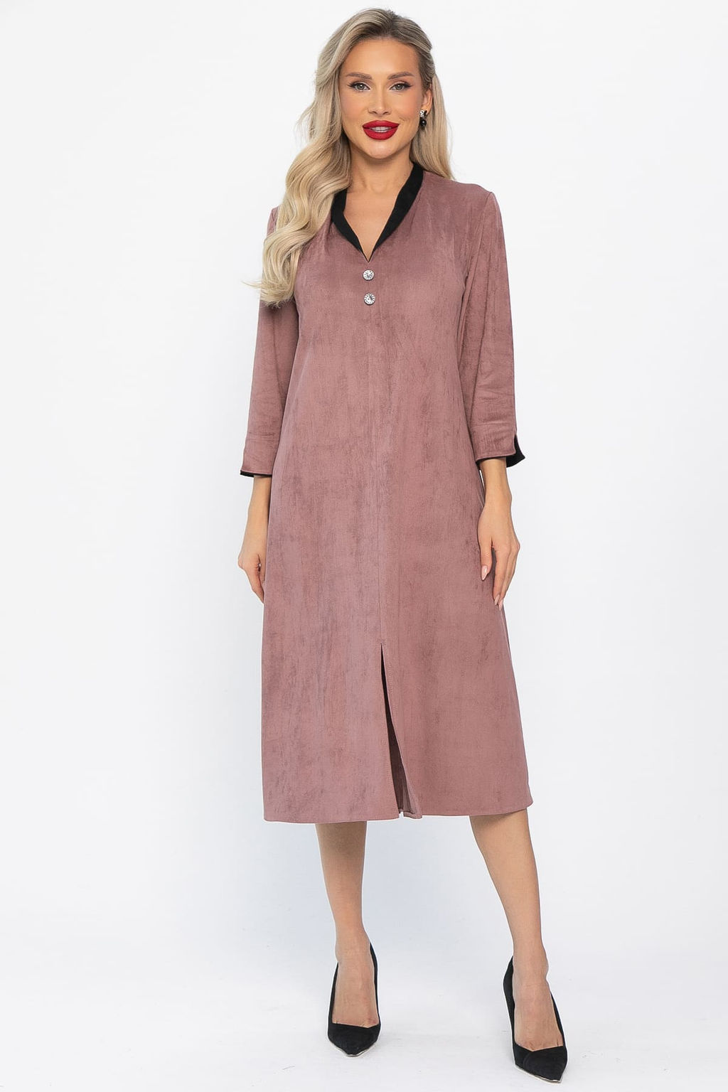 Платье замшевое Дарьяна НЬЮ (пыльная роза) П14651-18М