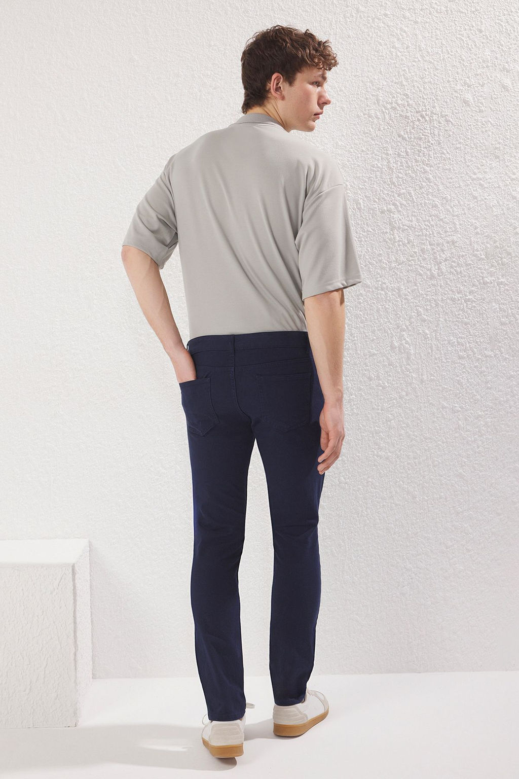 TRENDYOL MAN Lacivert Slim/Dar Paca Basic 5 Cep Esnek Gabardin Pamuklu Pantolon TMNSS25PL00020 - Trendyolmilla фото 5