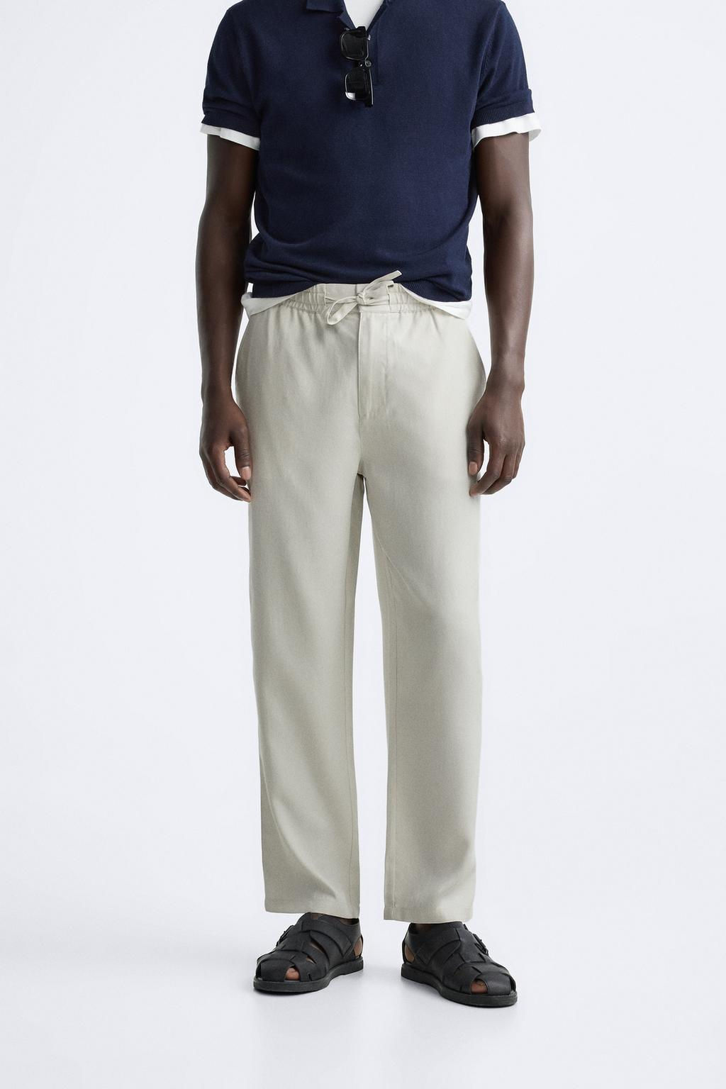 LYOCELL JOGGER WAIST TROUSERS - Zara фото 13