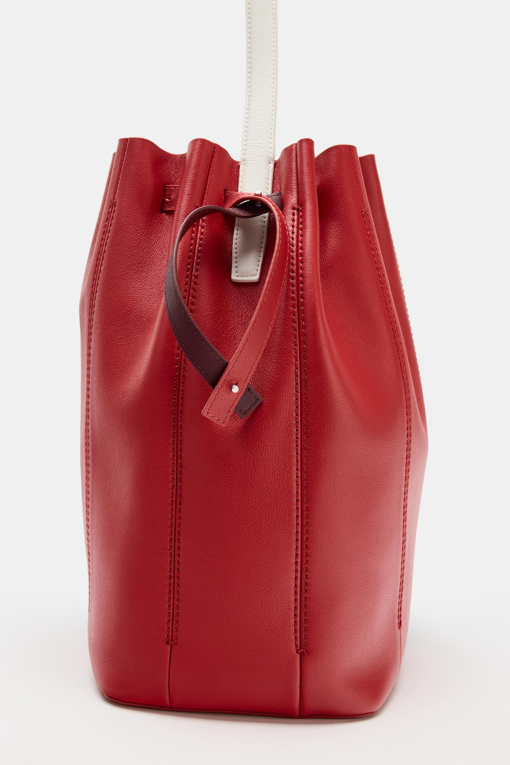 MAXI BOLSO PIEL COMBINADO / Rojo - Zara фото 6