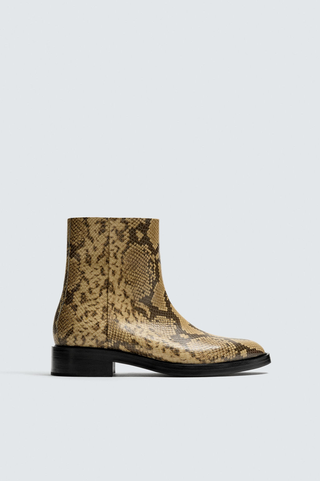 ANIMAL PRINT LEATHER BOOTS - Zara фото 3